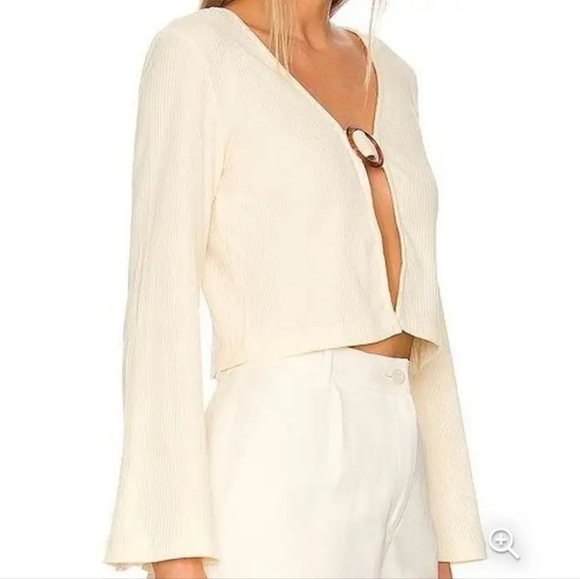 NWT REVOLVE x Callahan Knitwear Vera Bohemian Style Top in cream/ ivory - Picture 2 of 9